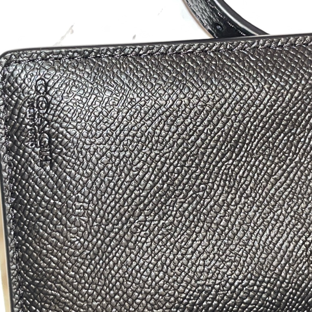 Coach Black Pebbled Leather Tote with Red Interior and Matching Wallet - Picture 3 of 6